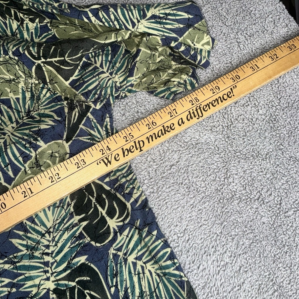 Croft & Barrow Hawaiian Shirt Mens XL Green Short Sleeve Button Up Floral Print - Picture 7 of 7